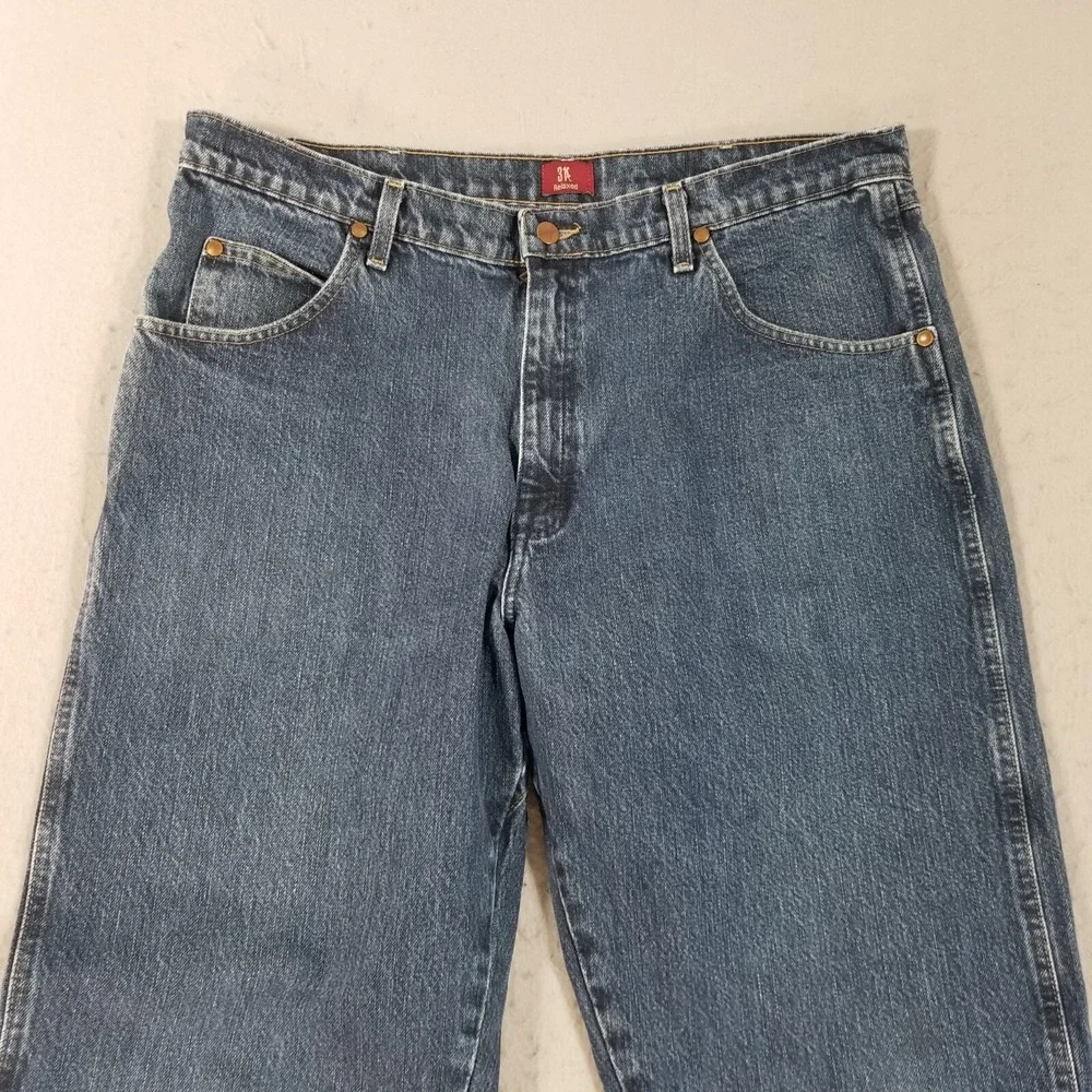 Wrangler jeans men's 38x30 3A relaxed fit blue denim pants 31MWZ Retro